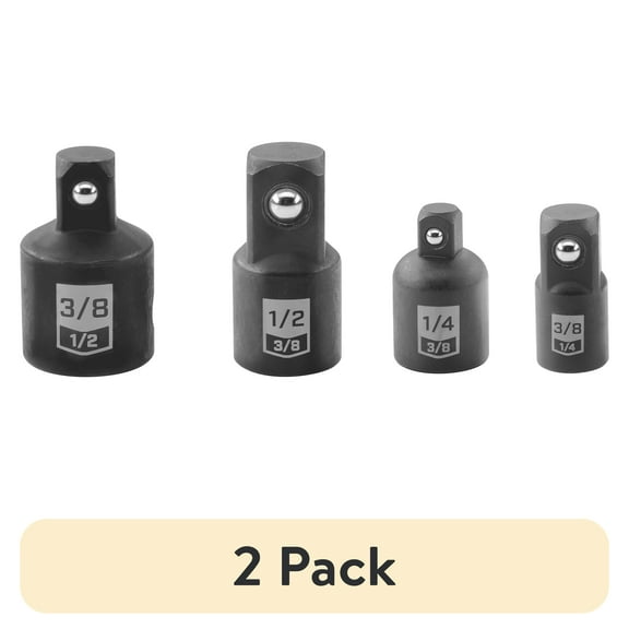 (2 pack) HART 4-Piece Impact Adaptor Set, Chrome Vanadium Steel