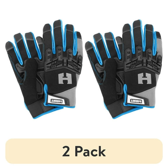 (2 pack) HART Impact Work Gloves, 5-Finger Touchscreen Capable, Size Extra Large