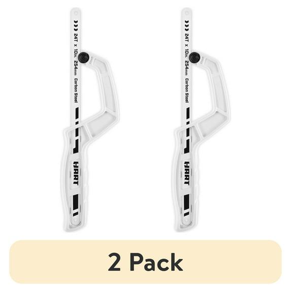 (2 pack) HART Mini 10 to 12-inch Hacksaw with 10-inch 24 TPI Carbon Steel Blade