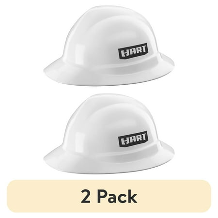 (2 pack) HART White Full Brim Hard Hat, ANSI Type I, Class G