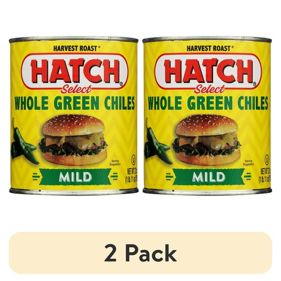 (2 pack) HATCH Select Whole Green Chiles, 27oz, Mild, Kosher, Non-GMO Certified, Gluten Free