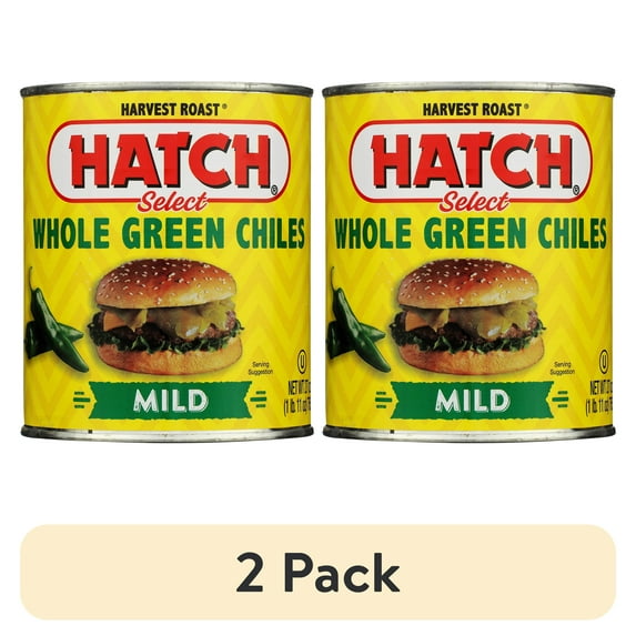 (2 pack) HATCH Select Whole Green Chiles, 27oz, Mild, Kosher, Non-GMO Certified, Gluten Free