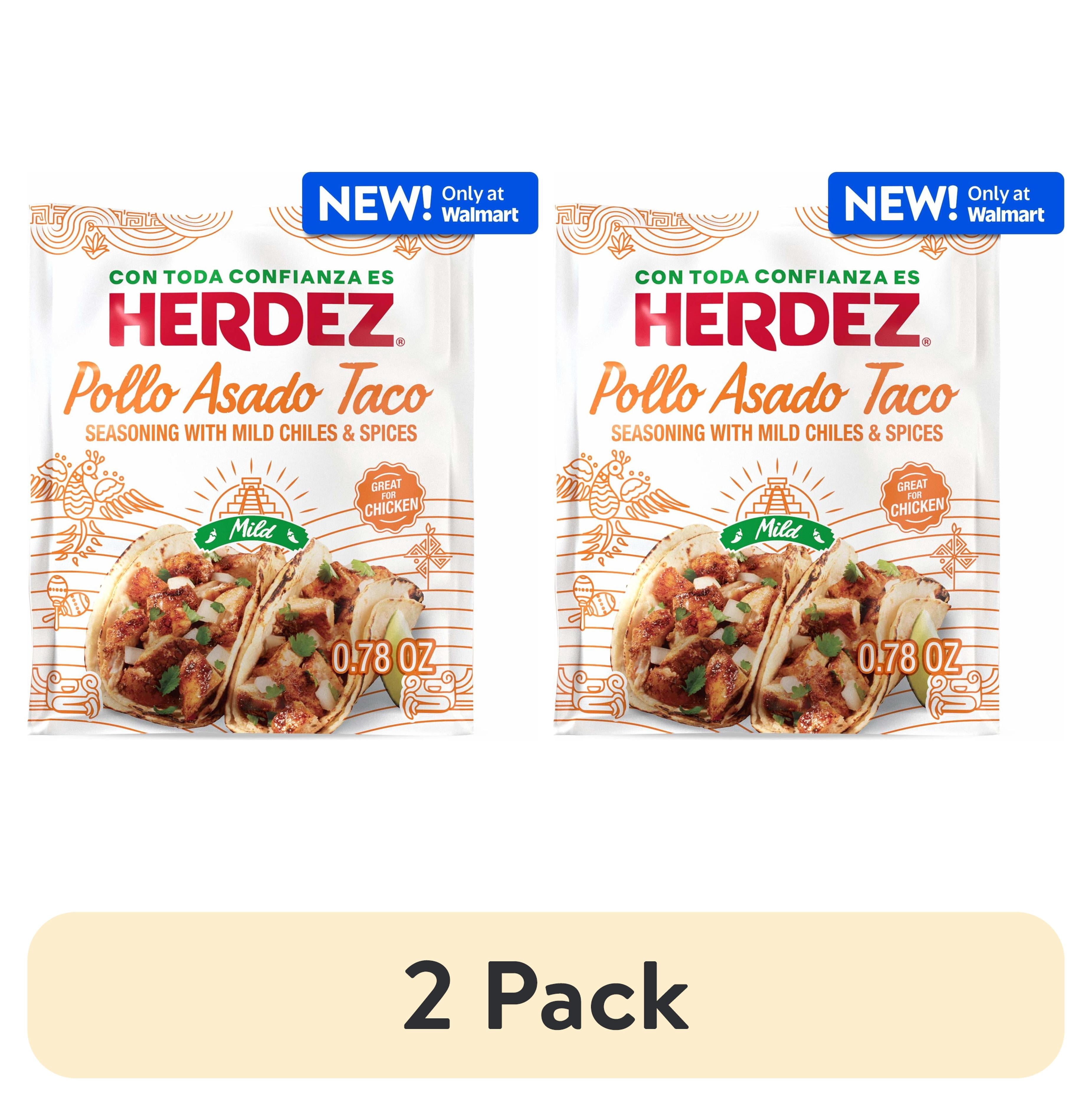 (2 pack) HERDEZ Pollo Asado Taco Seasoning Mild, Taco Seasoning with Mild Chiles & Spices, 0.78oz Packet