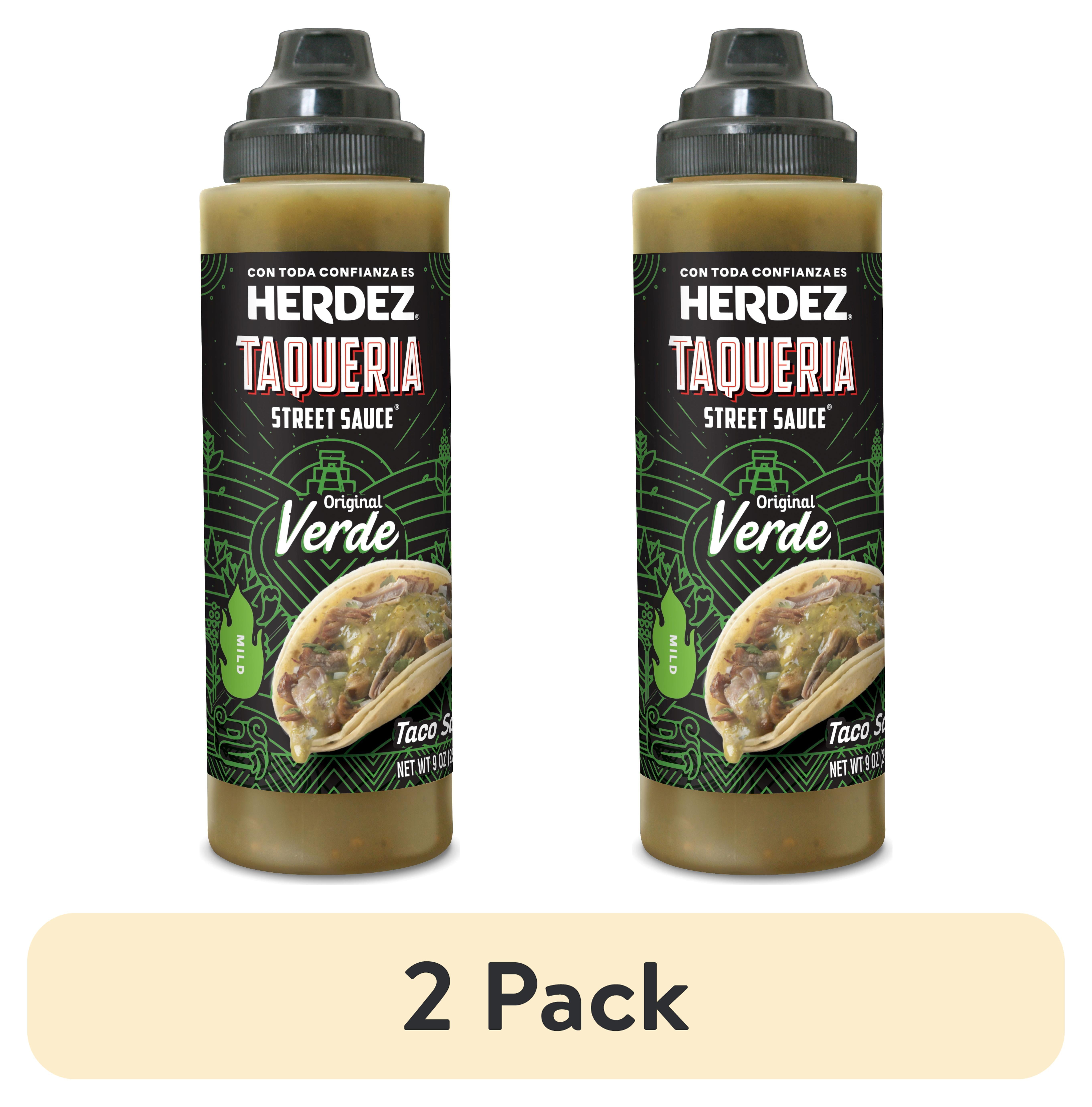 (2 pack) HERDEZ TAQUERIA STREET SAUCE Original Verde Mild Taco Sauce, Shelf Stable, 9 oz (Pack of 8)