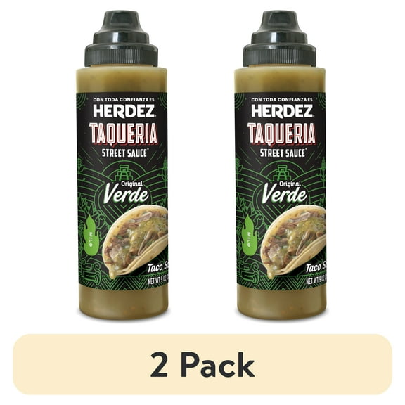 (2 pack) HERDEZ TAQUERIA STREET SAUCE Original Verde Mild Taco Sauce, Shelf Stable, 9 oz (Pack of 8)