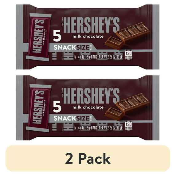 (2 pack) HERSHEY'S, Milk Chocolate Snack Size Candy, Individually Wrapped, 2.25 oz, Pack (5 Ct)