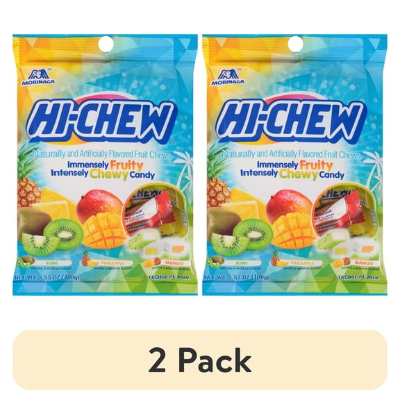 (2 pack) HI-CHEW Mango, Banana, Melon Fruit Chews, 3.53 oz, Gluten-Free