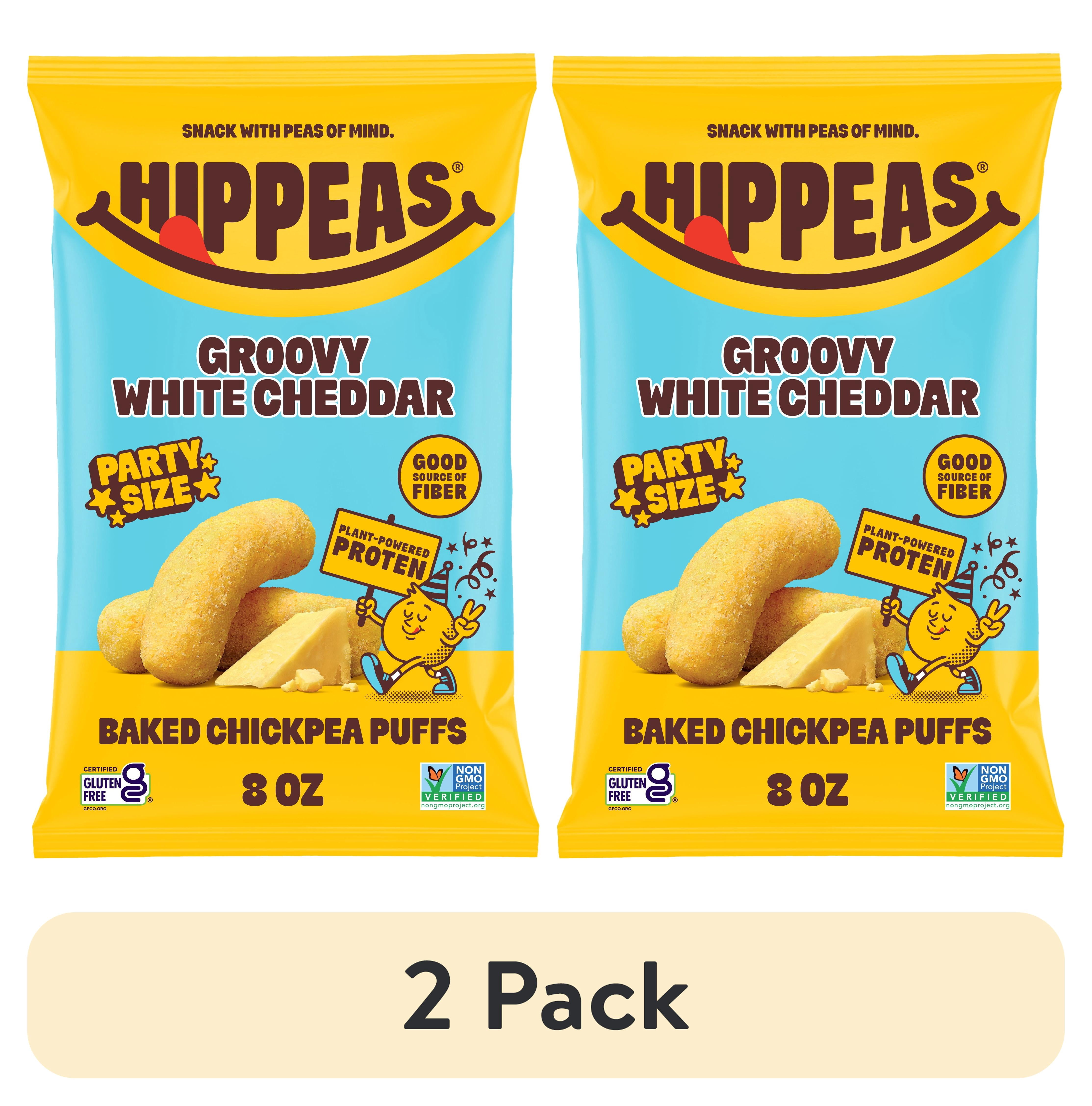 (2 pack) HIPPEAS Chickpea Puffs, Groovy White Cheddar, Gluten Free, Dairy Free, 4g Protein, 8 oz