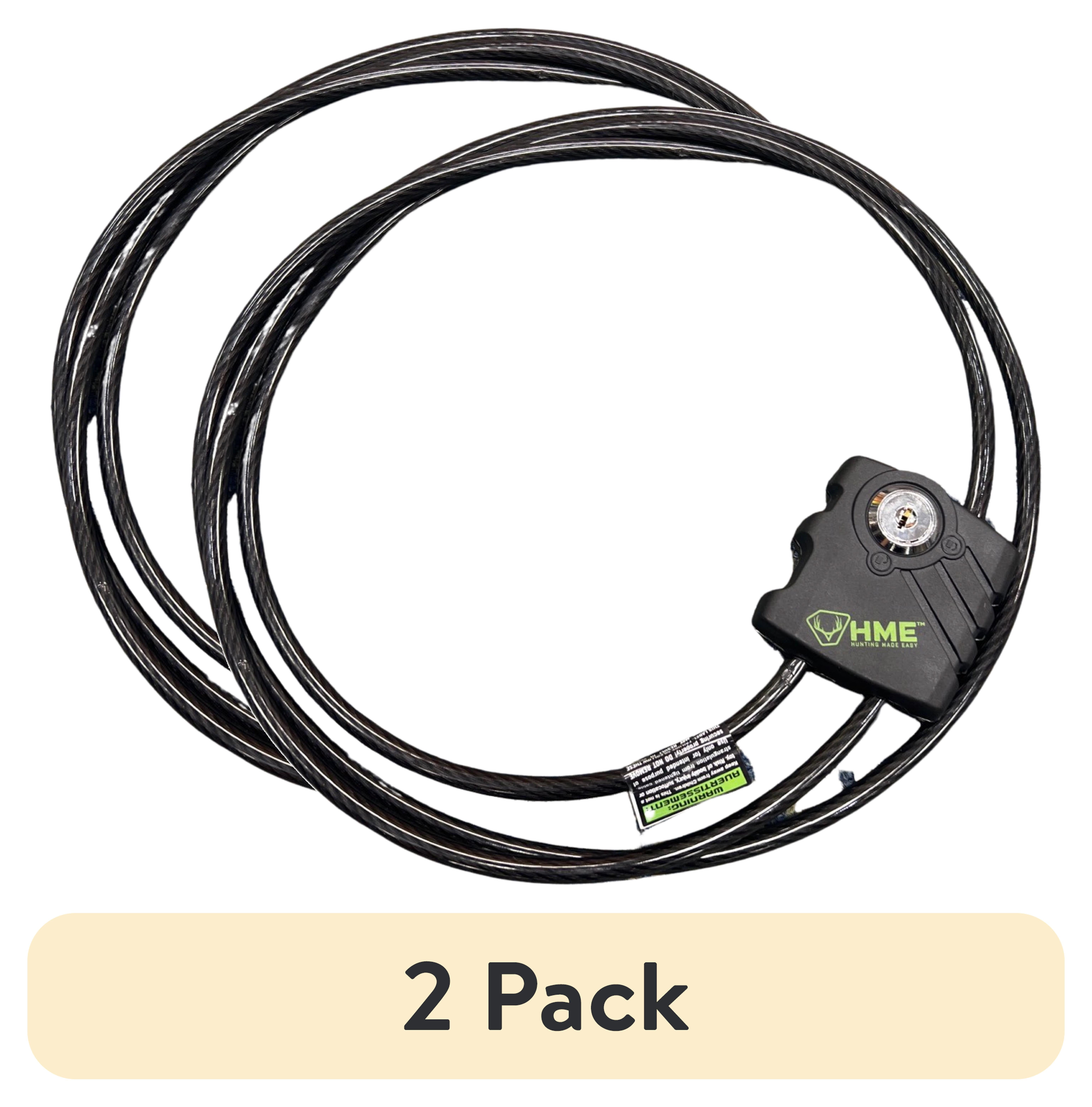 (2 pack) HME Trail Camera 5/16" Cable Lock, 7FT Long