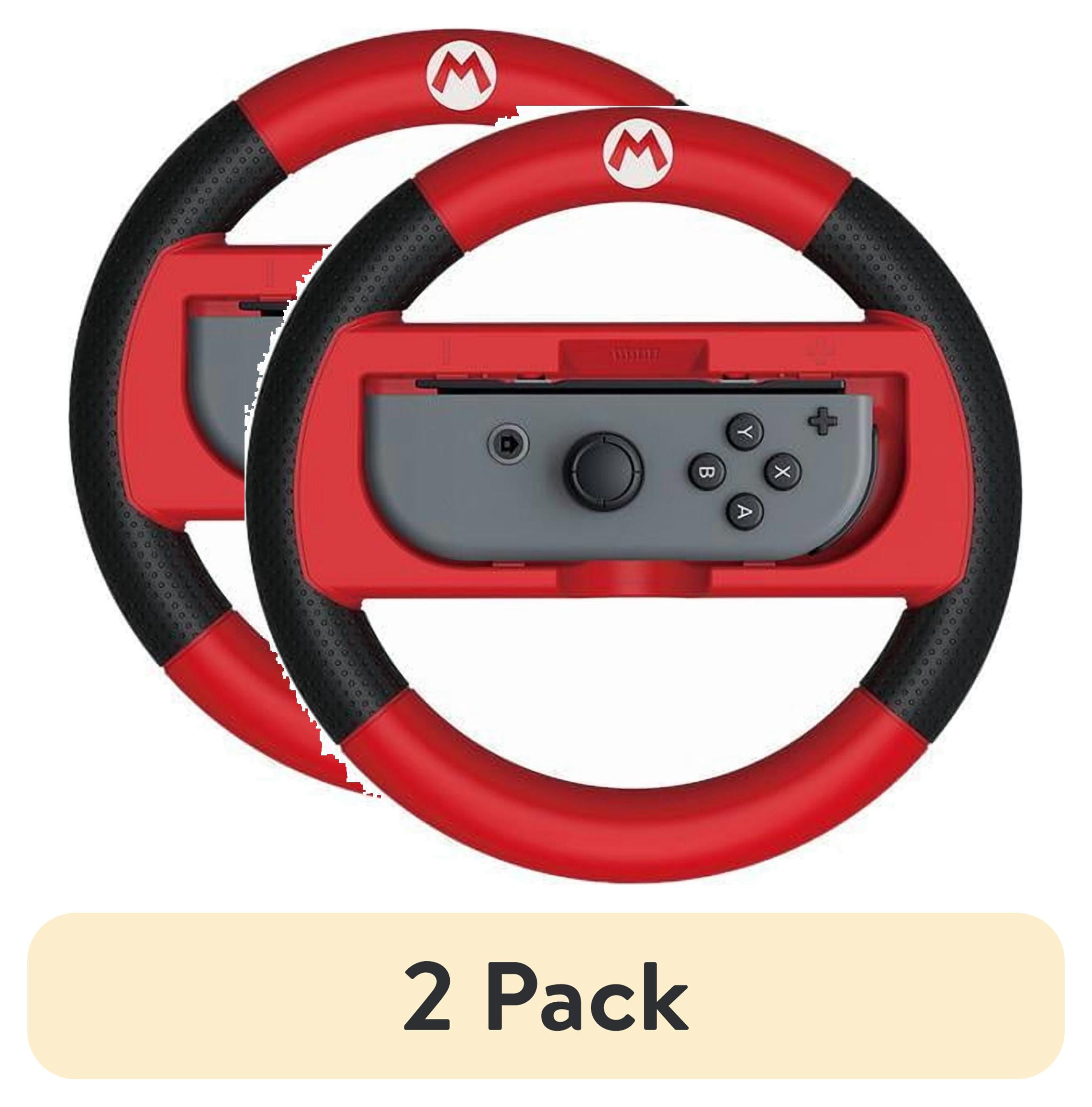 (2 pack) HORI Nintendo Switch Joy Con Racing Wheel Mario Kart 8 Deluxe (Mario Version) Officially Licensed by Nintendo
