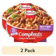 (2 pack) HORMEL COMPLEATS Beefy Macaroni and Cheese, Shelf-Stable, 12 grams Protein, 7.5 oz Plastic Microwaaveable Tray