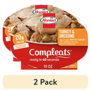(2 pack) HORMEL COMPLEATS Turkey & Dressing, Shelf Stable, 10 oz Plastic Tray