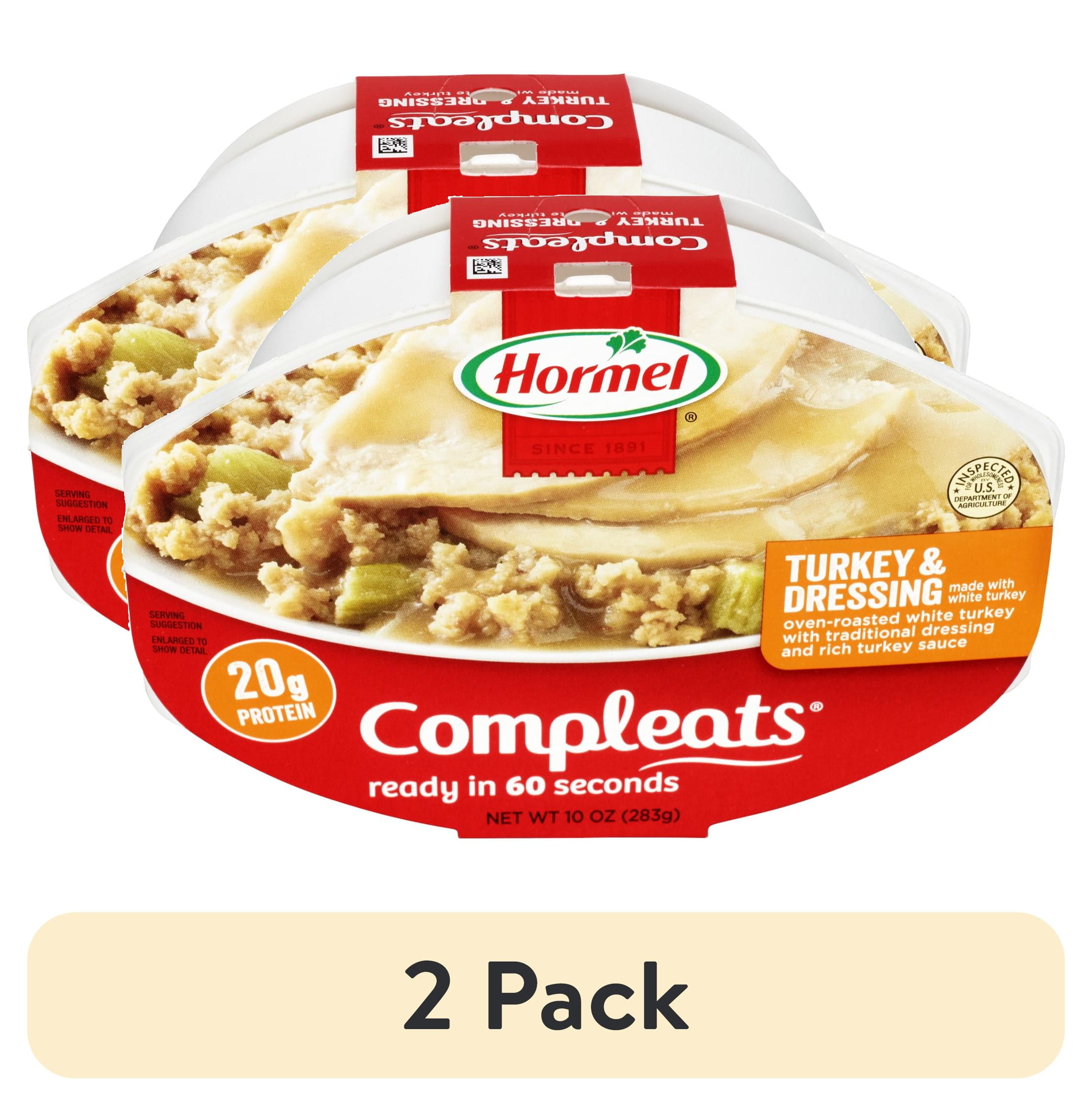 (2 pack) HORMEL COMPLEATS Turkey & Dressing, Shelf Stable, 10 oz Plastic Tray