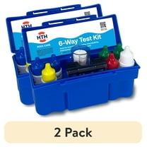 (2 pack) HTH 6-Way Test Kit — Strips, 100 Count — Pool and Pond Water Testing Kit for pH, Chlorine, Alkalinity, and More