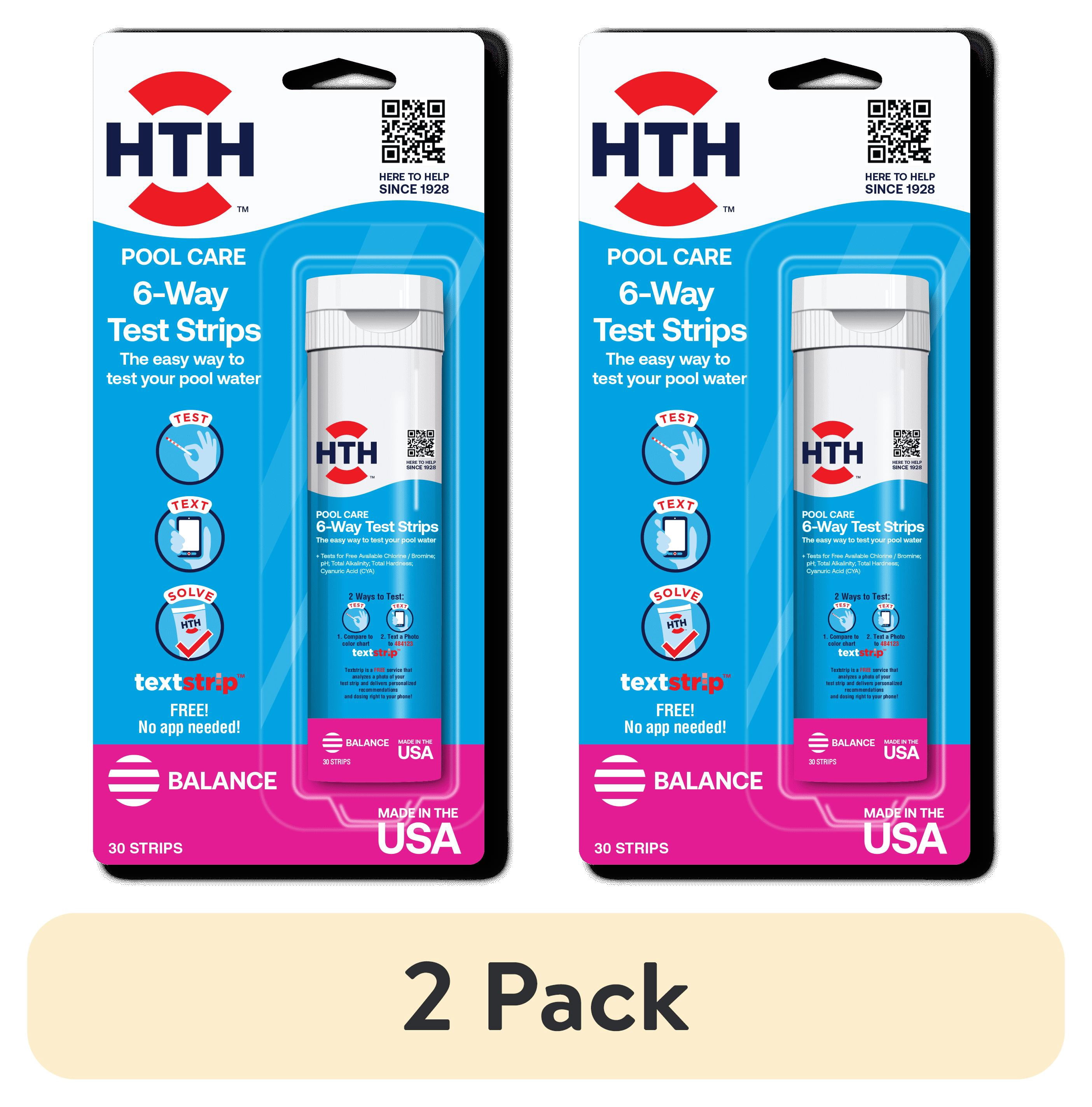 (2 pack) HTH 6-Way Test Strips, 35-Count Water Testing Kit for Pools ...