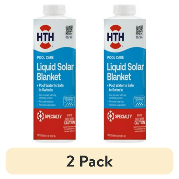 (2 pack) HTH Liquid Solar Blanket — Liquid, 28 fl oz — Pool Chemical Water Evaporation Reducer to Save Water and Heat