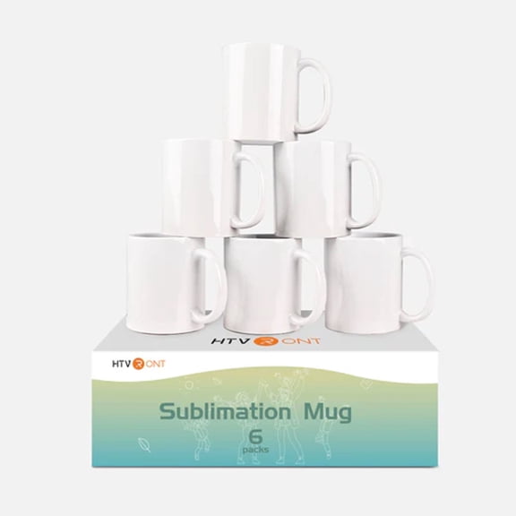(2 pack) HTVRONT Sublimation Mugs Blank 11 oz - 6 Pack Tazas Para Sublimacion - Sublimation Coffee Mugs