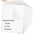 thumbnail image 1 of (2 pack) HTVRONT Sublimation Sticker Paper - 20 Pcs 8.5" x 11" Glossy Transparent Waterproof Sublimation Stickers transparent, 1 of 8