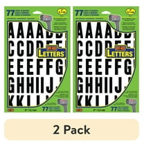 (2 pack) HY-KO 1-3/4-inch Vinyl Letter Set, Black on White, 77-Piece Self-Stick Adhesive Letters