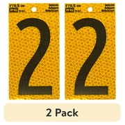 2 pack HY-KO 4 Yellow Self-Adhesive Reflective Number 2