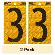 2 pack HY-KO 4 Yellow Self-Adhesive Reflective Number 3