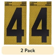 2 pack HY-KO 4 Yellow Self-Adhesive Reflective Number 4