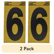 2 pack HY-KO 4 Yellow Self-Adhesive Reflective Number 6