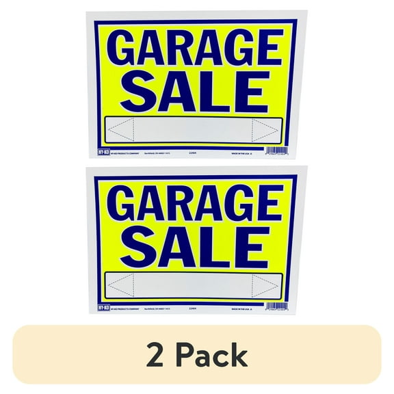 (2 pack) Hy-Ko 9 x 13 Neon Garage Sale Sign 22404
