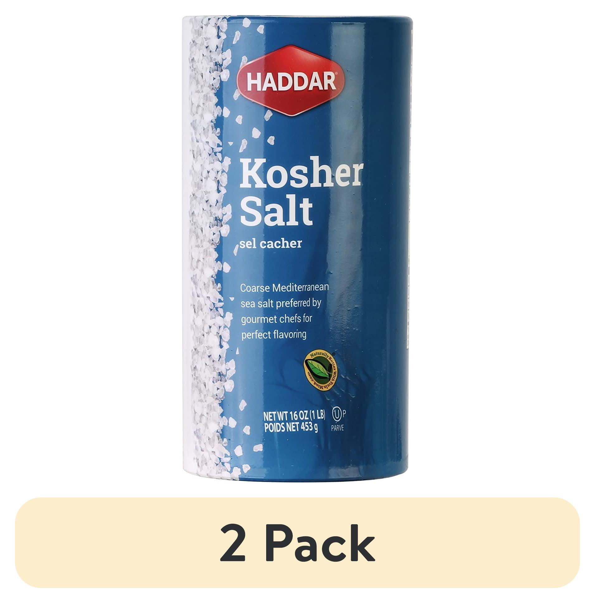 (2 pack) Haddar Kosher Salt, 16 oz