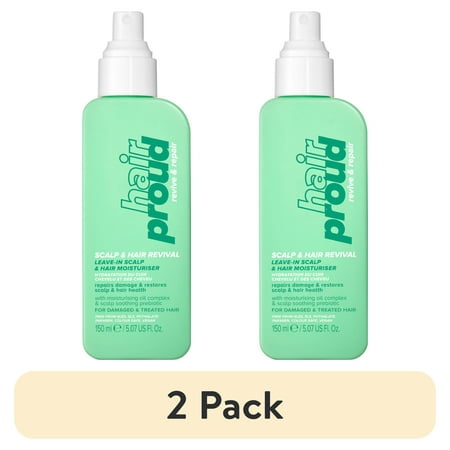(2 pack) Hair Proud Scalp & Hair Revival, Leave-in Scalp & Hair Moisturiser for All Hair Types, 5.07 fl oz