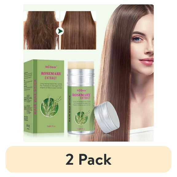 (2 pack) Hair Wax Stick, Rosemary Wax Stick for Hair Flyaways Slick Stick for Hair Non-greasy Kids & Women, Hair Gel Stick Hair Products Hair Smoothing Stick for Edge Control on Wigs and Hair(2.7 oz)