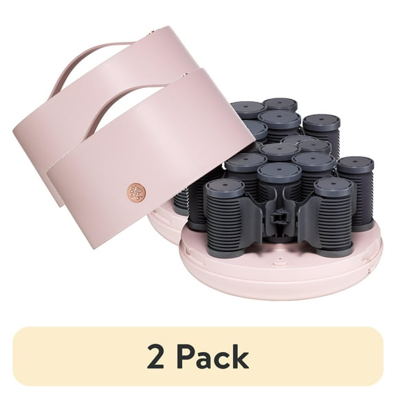 (2 pack) Hairitage Ceramic Thermal Hot Rollers for all hair types & textures, 10 Piece Set,