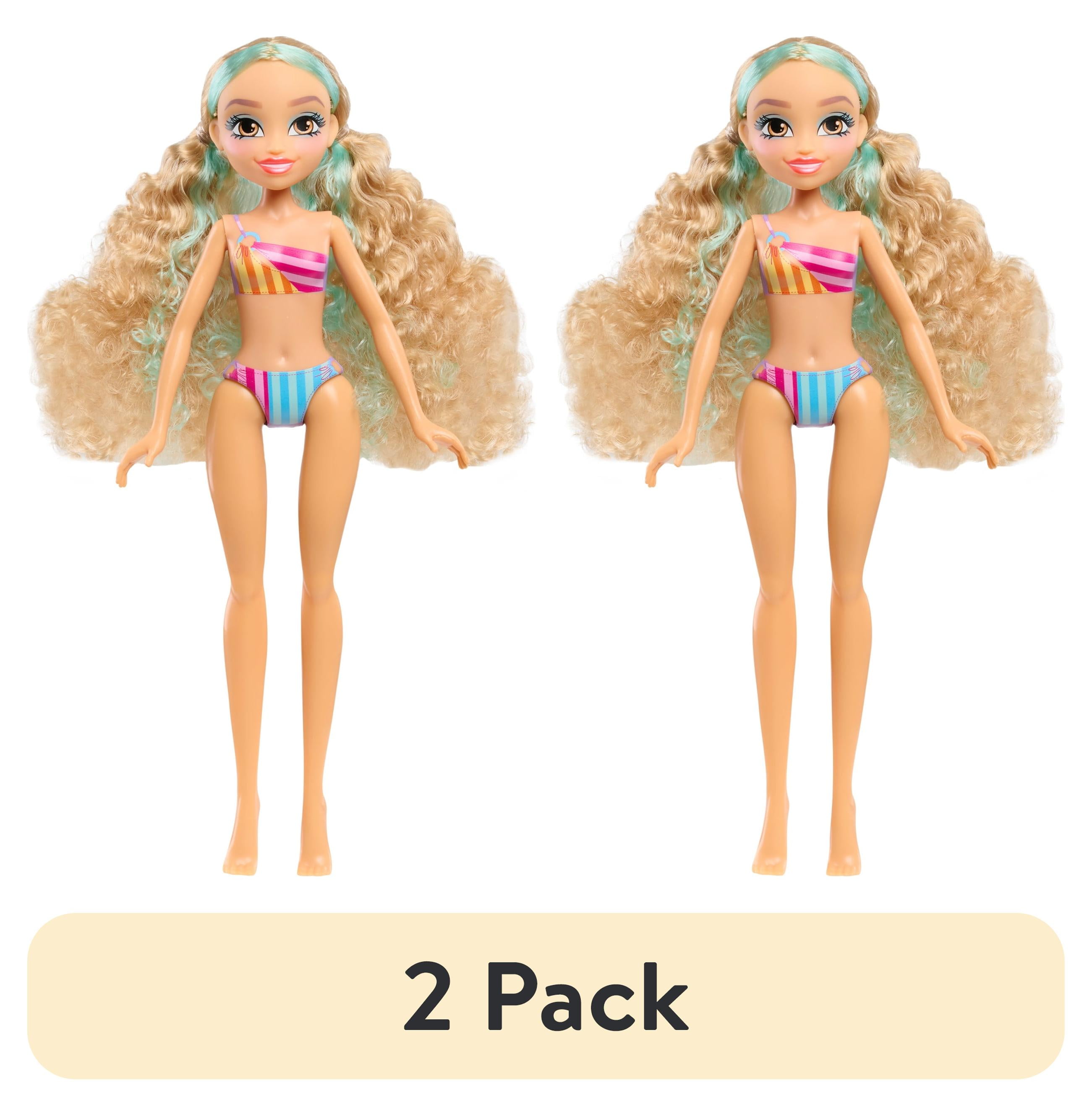 (2 pack) Hairmazing Swimsuit Doll  Striped Girl, Kids Toys for Ages 3 up  (图1)