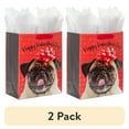 thumbnail image 1 of (2 pack) Hallmark Large Valentine's Day Gift Bag with Tissue Paper (Pug Bow), 1 of 9