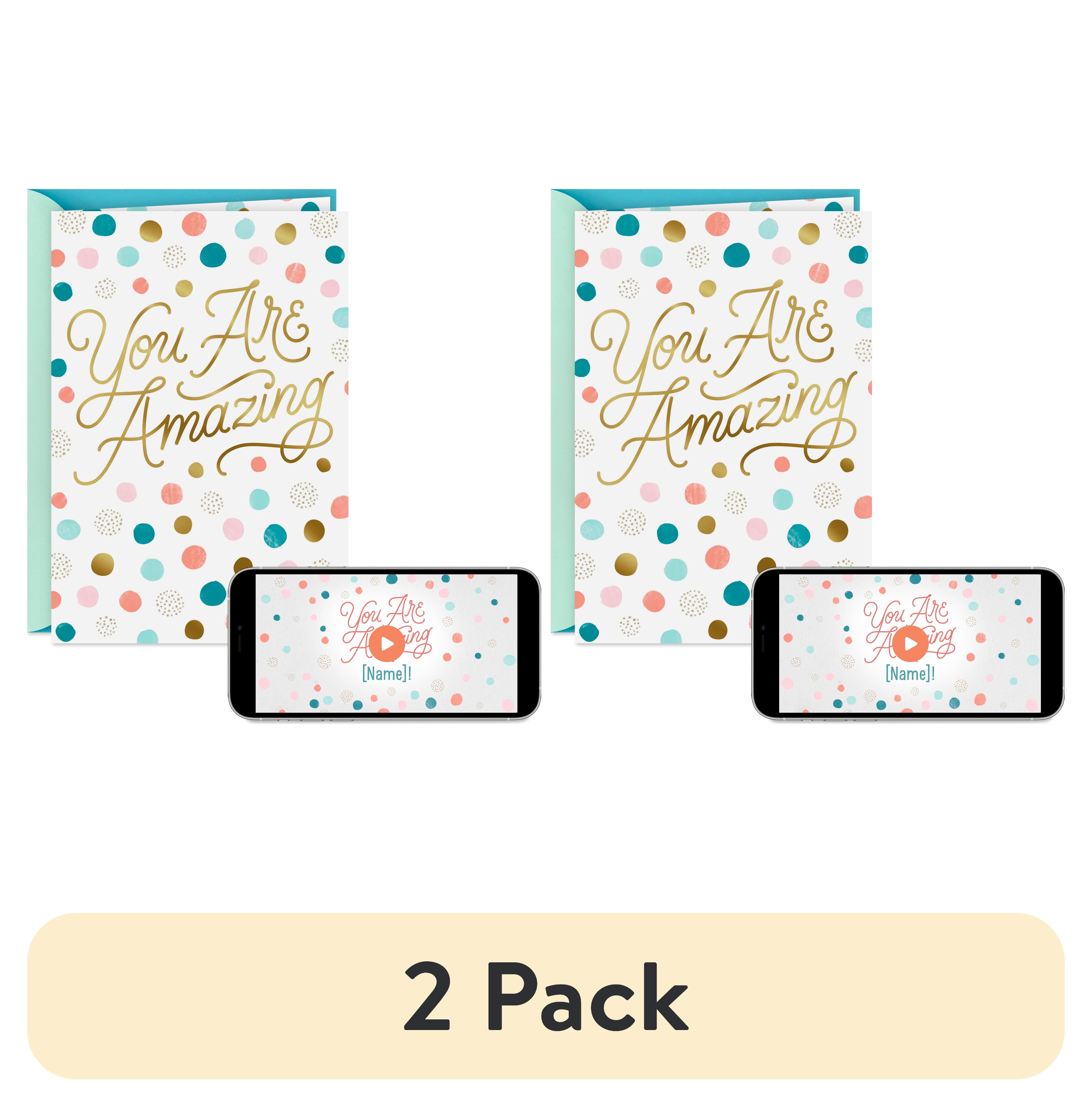 (2 pack) Hallmark Personalized Video Birthday Card, You Are Amazing (Record Your Own Video Greeting)