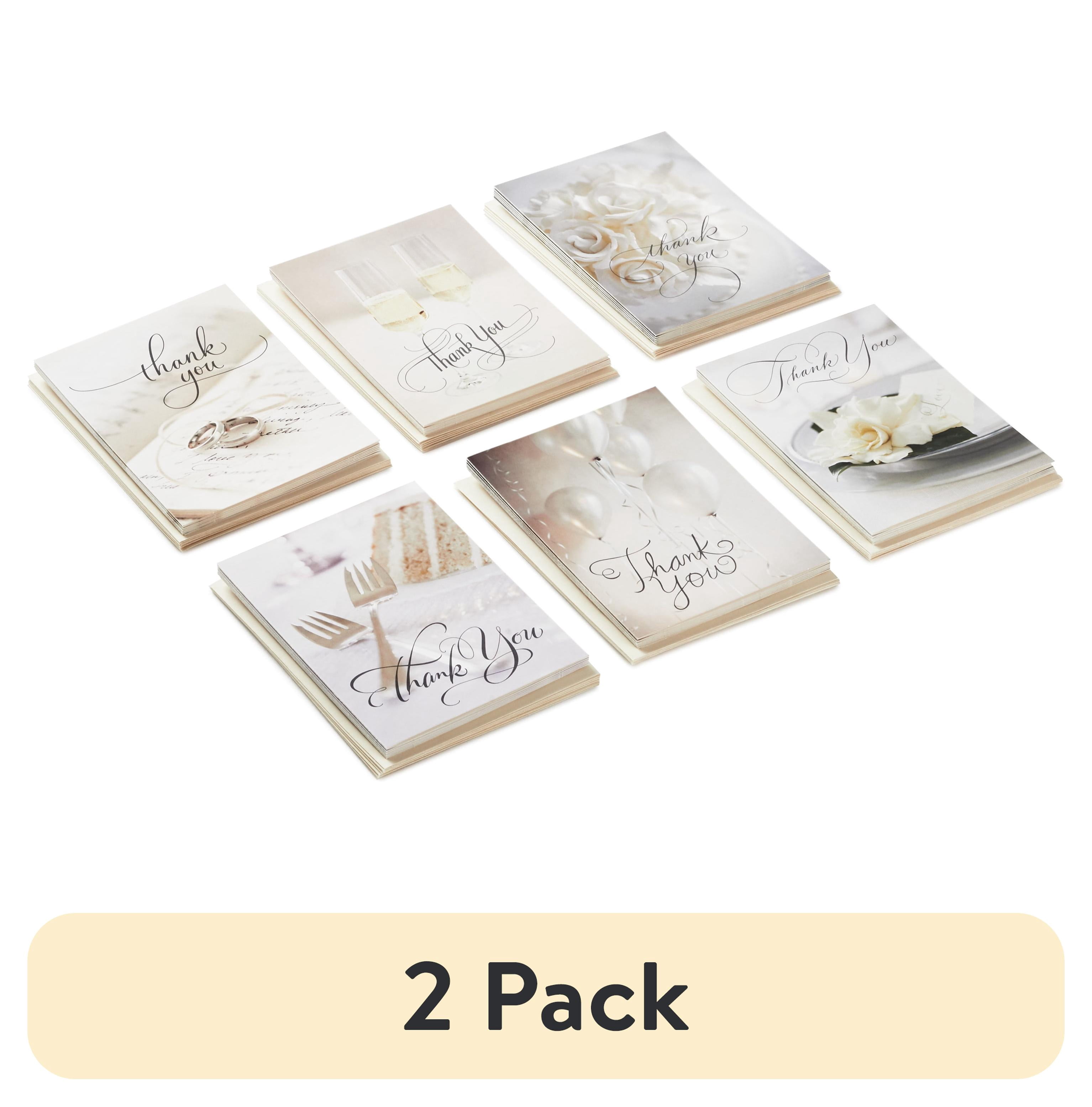 (2 pack) Hallmark Wedding Icons Thank You Notes Greeting Cards with Envelopes, 3.75" x 5.19" (36 Count)