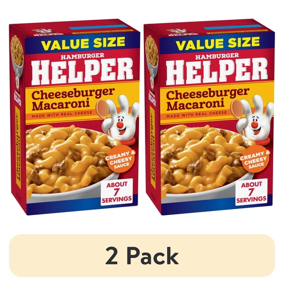 (2 pack) Hamburger Helper Pasta Cheeseburger Macaroni Value Size, 10.6 Ounces Box.