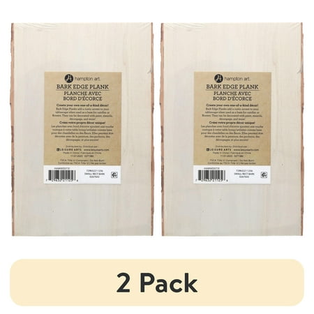 (2 pack) Hampton Art Basswood Rectangle W/Bark Sm (LY)