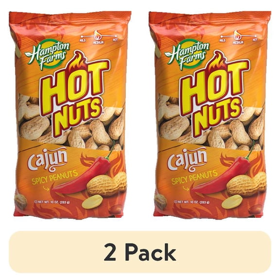 (2 pack) Hampton Farms Hot & Spicy Cajun Peanuts, 10 Oz