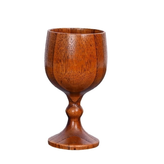 2 pack Hand-made Wooden Wine Goblet Drinking Cup, Wooden Goblets for Drinking Wine, Whiskey Natural Eco,Premium Solid Wood Cup with Smooth Polished Finish