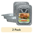 thumbnail image 1 of (2 pack) Handi-Foil Aluminum Foil Large Rectangular Rack Roaster Pan, 1 Count 16.625" x 11.875" x 2.625", 1 of 6