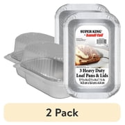 (2 pack) Handi-Foil 5.7" x 3.3" Aluminum Mini Loaf Pans with Lids, 3 Count