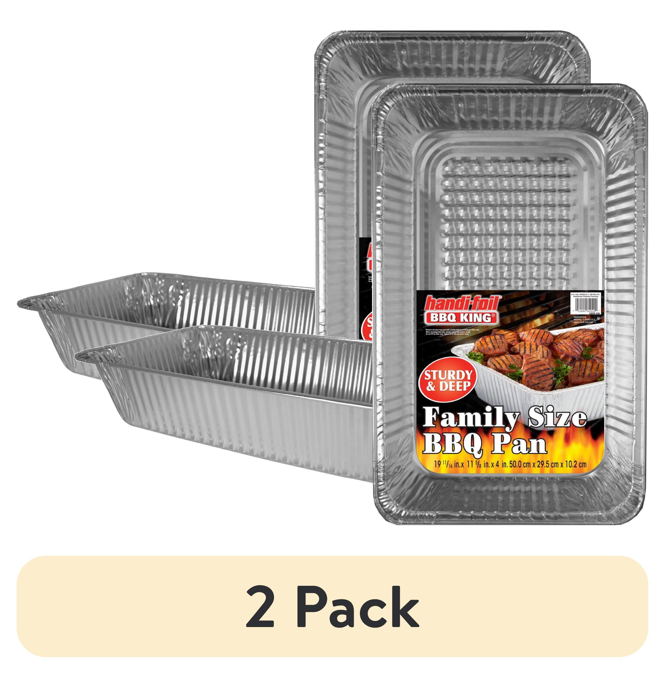 (2 pack) Handi-Foil 19.7" x 11.6" Aluminum Super King Extra Deep BBQ & Pasta Pan