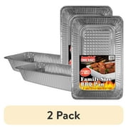 (2 pack) Handi-Foil 19.7" x 11.6" Aluminum Super King Extra Deep BBQ & Pasta Pan