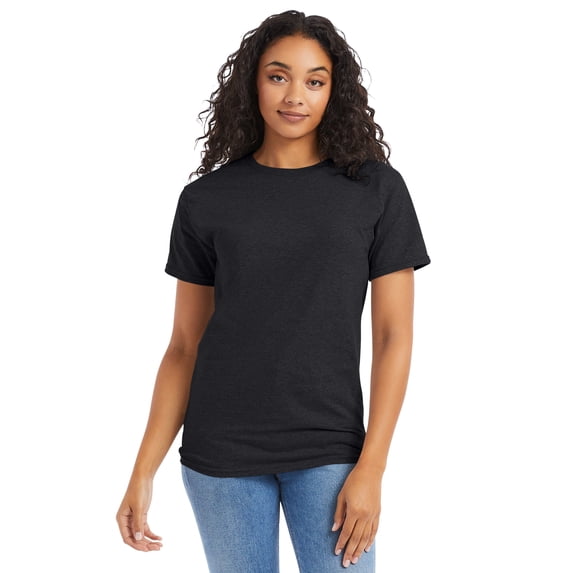 (2 pack) Hanes Essentials Unisex Cotton T-Shirt Charcoal Heather 2XL