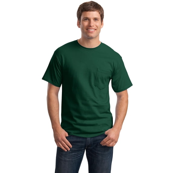 (2 pack) Hanes Men's & Big Men's Authentic Short Sleeve Pocket Tee, Sizes S-3XL