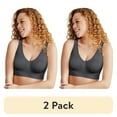 thumbnail image 1 of (2 pack) HanesBralette Comfort Flex Fit Women's Wireless Bra Seamless Wide Strap MHG196, 1 of 4