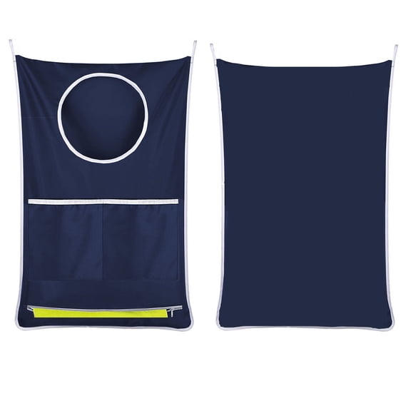 2 pack Hanging Laundry Hamper, Over The Door Laundry Hamper, Hanging Laundry Bag with Pockets Zipper Foldable Lightweight, for Camper Apartment College Dorm Room Storage Small Space Organizer