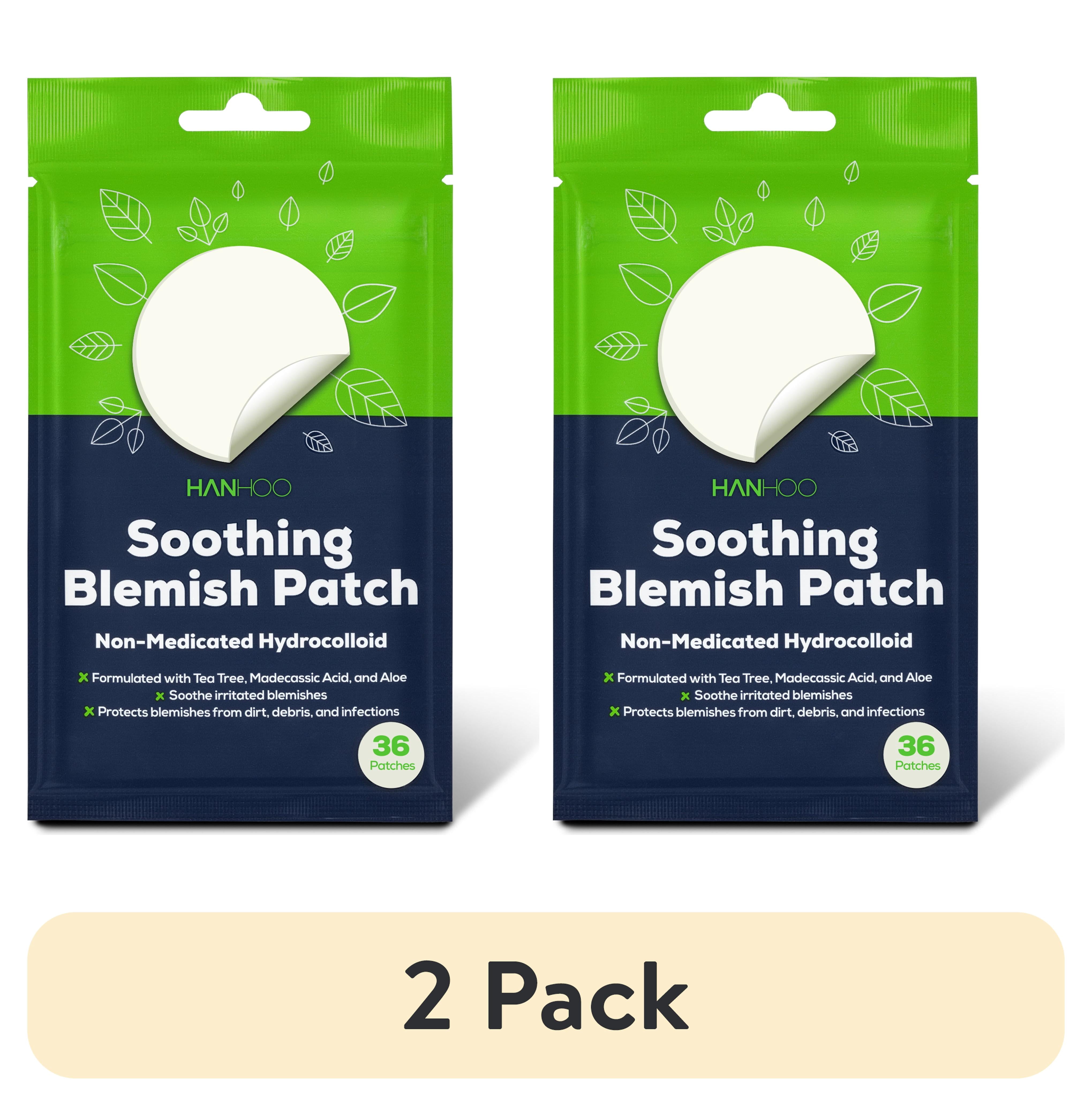 (2 pack) Hanhoo Soothing Aloe Acne Patch with Tea Tree Oil and Hydrocolloid - 36 Count