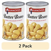 (2 pack) Hanover Butter Beans Large Lima Beans in Sauce, 40.5 oz Can – Family-Size Heat-and-Serve Side